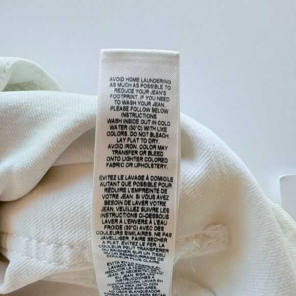 NWT FRAME Denim Le Slim Palazzo High Rise Wide Leg Flare Jeans in White Size 32 - Picture 13 of 15